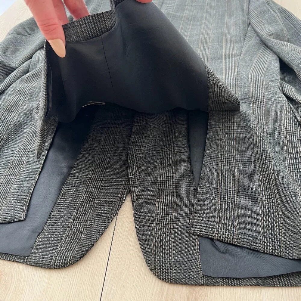 Joseph Abboud American Soft 100% Wool 3-Button Sport Coat Glen Plaid Check 42L